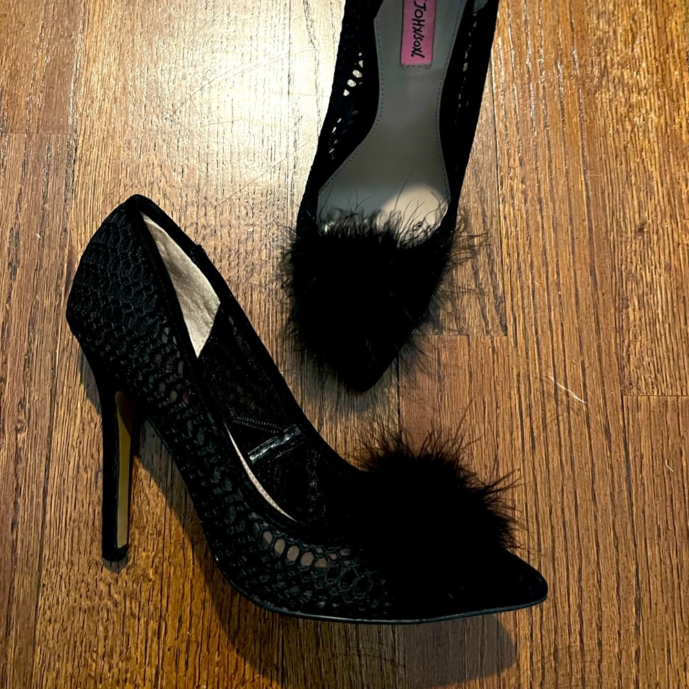 Feathered Blacked Heels